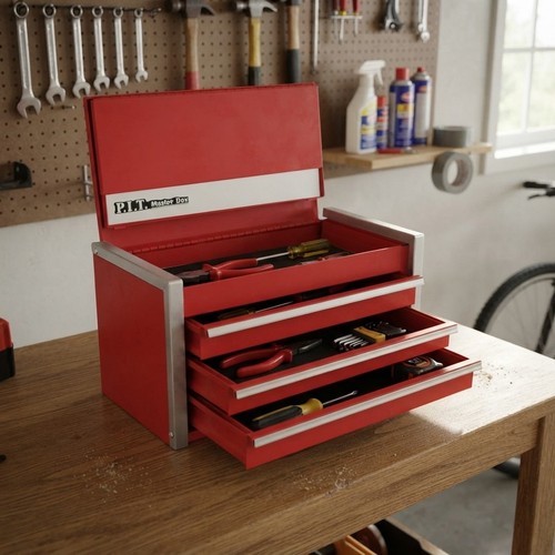 Versatile drawer red metal - 3-drawer,