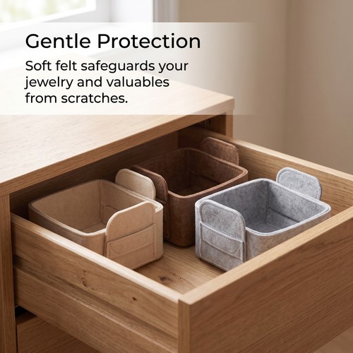 Felt desk organizer - felt, jewelry