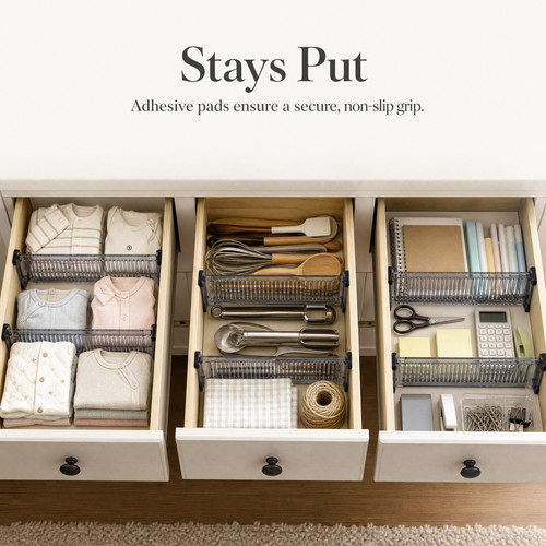 Adjustable plastic drawer - adjustable,